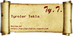 Tyroler Tekla névjegykártya